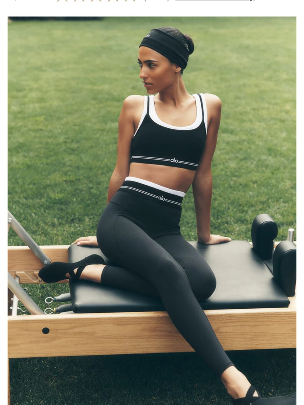 ALO Yoga Black Airbrush Better Together Sports Bra and Leggings Set - Picture 5 of 6